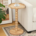 Drink Table, Boho Rattan Flower Small Side Table for Small Spaces, Solid Wood Modern Nightstand for Living Room, Bedroom, Farmhouse, Corners by FASNAHOK