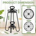 2 Tier 27.2 Inch Tall Corner Plant Stand Indoor Outdoor, Black 4 Leg - Image 2