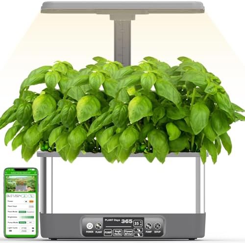 Hydroponics Growing System Kits,APP&WiFi 8 Pods Smart Indoor Herbs Garden with 24W Adjustable Height LED Growth Lights,for Indoor Gardening Gifts,Vegetables Planter by BHTNYOO
