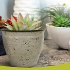 Headwind Robert Allen Riverside Collection – 14" Chamois Glazed Decorative Plant Pots Indoor with Drainage & Outdoor - Modern Flower Pot Weather-Resistant Lightweight Stone-Look Composite Planter - Image 3