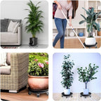 Plant Caddy with Wheels 12 Inch 2 Pack, Heavy Duty Metal Plant Stand & Dolly with Lockable Casters, Holds 160 lbs for Indoor Outdoor Large Flower Pots, Black - Image 4