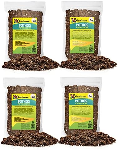 GARDENERA Premium Pothos Potting Soil Mix - Air Cleaning Plant Potting Mix, Soil Mix for Pothos, Parlor Palm, Peace Lily - (2 Quart Bag) by Gardenera