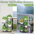 iDavosic.ly Plant Stand Indoor Outdoor, 3-Tier Tall Metal Shelf, Black - Image 4