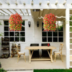 Fall Artificial Fake Flowers Plants Hanging Baskets for Outdoor Decorations - Image 6