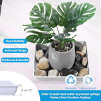 PATIKIL Plant Saucer Tray, 5 Pack 14 Inch Square Plant Saucer Heavy Planter Pot Saucers Large Deep Flower Planter Drip Tray for Indoor Outdoor Plants, White - Image 6