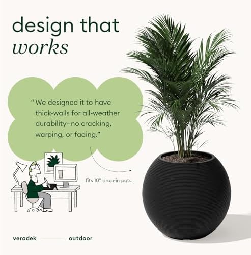 Veradek Strata Series Sphere Planter - Round Outdoor Planter - Image 3