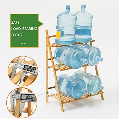 Plant Stand, 3 Tier Bamboo Ladder Shelf Foldable Flower Pot Holder, Indoor Corner Plant Storage Display Rack for Garden Balcony Patio,Free Installation (Size : 50x40x96cm) - Image 4