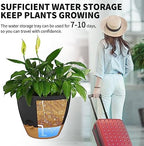 12/10/9 Inch Self Watering Pots for Indoor Outdoor Plants, Set of 3 Large Plastic Planters with Visual Water Window, Drainage Holes & Watering Lip, Modern Decorative Flower Pots (Black) - Image 6