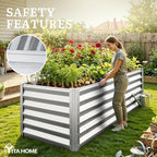 YITAHOME 6x3x3ft Galvanized Raised Garden Bed, Metal Planter Box with Safety Rubber, Gloves, Outdoor Flower Bed for Planting Plants Vegetables, Silver - Image 5