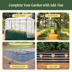 32" Extra Tall Raised Garden Bed Kits, 3.5 x 3.5 x 2.7ft Raised Planter Box Outdoor, 2 x 5 x 2.7ft Deep Root 4 in 1 Modular Metal Raised Beds for Gardening Vegetables Flowers Fruits - Terra Cotta - Image 5
