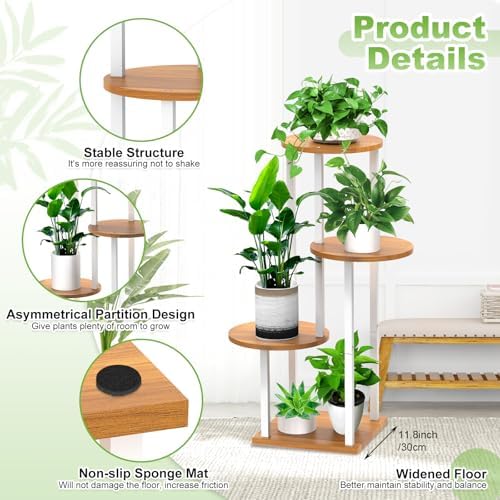 4 Tier Plant Stand Indoor Corner Tall Shelf for Multiple Plants - Image 3