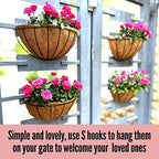 LaLaGreen Wall Planter (14 in, 2 Pack) Black Coco Liner Fence Flower Pots - Image 5