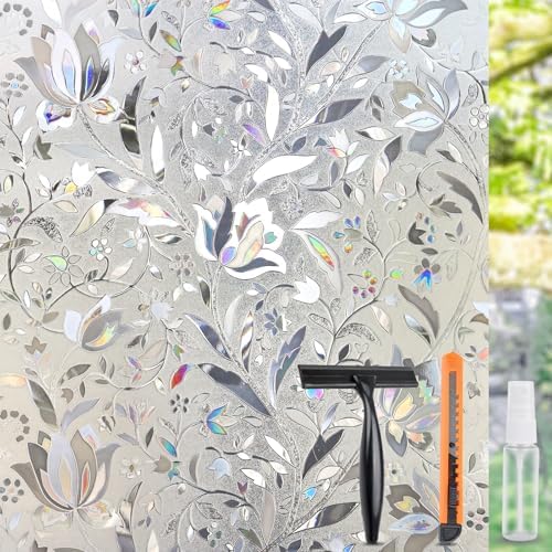 HIDBEA Window Privacy Film, 3D Stained Glass Static Cling 29.5 in x 78.7 in by HIDBEAWindowFilm