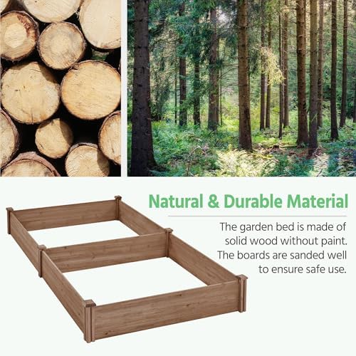 Yaheetech Wooden Raised Garden Bed Outdoor Planter Box, Dark Brown - Image 4