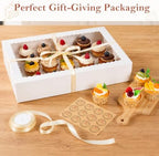 19x14x5 Inch Half Sheet Cake Box with Cake Board & Ribbon, 4 Pack - Image 4