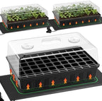 SOLIGT 3 Set 60-Cell Seed Starter Kit with Domes, Cell Trays and Heat Mats by SOLIGT