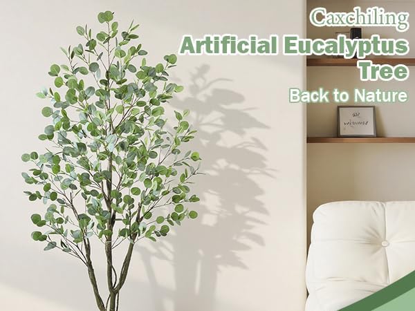 Caxchiling Artificial Eucalyptus Tree 6FT, Indoor Outdoor Faux Tree - Image 4