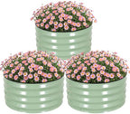 3-Pack Round Raised Garden Bed Outdoor 2x2x1ft Planter Box, Avocado by Unknown