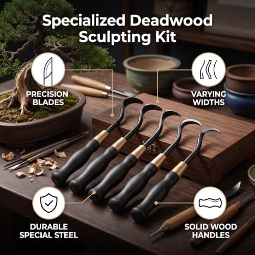 Bonsai Carving Tools 5 PCS Special Steel 185mm Length - Image 3
