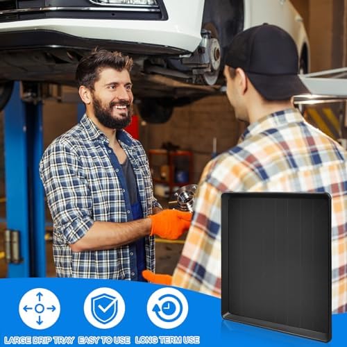 Hlimior4 Pack Oil Change Drain Pan - 22”Auto Oil Drip Pan，Oil Drip Tray for Under Car Plastic Oil Tray,Mini Fridge Drip Tray for Mini Fridges Air Conditioners Machinery Oil Catch Pan Replacement Tray - Image 6