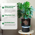 CABIHOME 14.2" Tall Planters, 2packs-Large Planter for Outdoor Plants, Flower Pots with Water Level Monitor, for Patio, Porch, Living Room, Home Office, for Outdoor & Indoor Plants, Classic White - Image 3