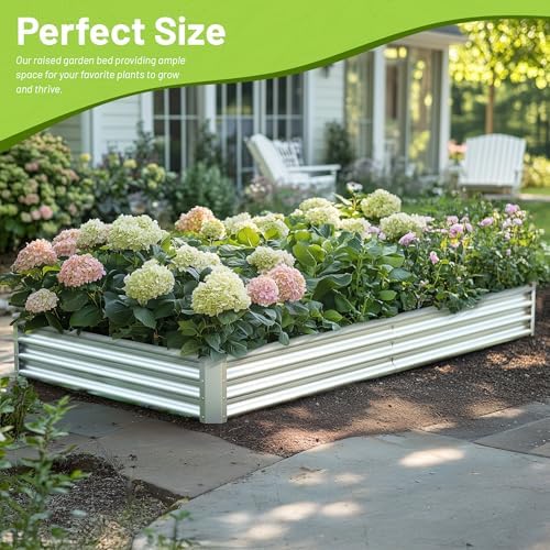 2PCS 8x4x1FT Galvanized Raised Garden Bed, Galvanized Planter Raised Garden Boxes Outdoor, Large Metal Raised Garden Beds for Vegetables-Silver - Image 6