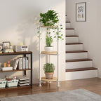 3 Tier Plant Stand Indoor Corner Tall Round Shape Plant Shelf - Image 3