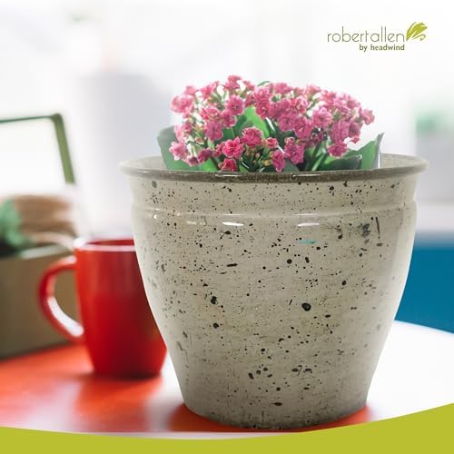 Headwind Riverside Collection – 10" Chamois Glazed Decorative Plant Pots Indoor with Drainage & Outdoor - Modern Flower Pot Weather-Resistant Lightweight Planter by Robert Allen - Image 5
