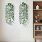 DREAMLOOM 2 Packs Fake Hanging Plants with Pots, Artificial Eucalyptus Hanging Plants with Macrame Hanger for Indoor Decor, Fake Hanging Vines Faux Greenery for Home Kitchen Office - Image 4