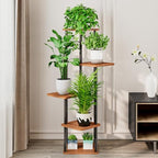 AZERPIAN 5 Tier Tall Plant Stand Indoor Corner Tiered Shelf Metal MDF Board - Image 3