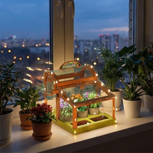 ordinarYone LED Enhanced Childrens Greenhouse Made With Acrylic For Indoor Plant Growing And Learning Activities - Image 5