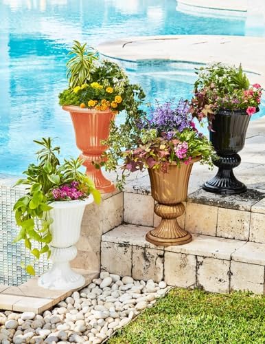 BrylaneHome Traditional Embry Plastic Urn Planter - Image 3