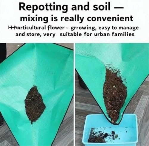 Waterproof Foldable Planting Mat Garden Potting Pad for Flowerpot Transplanting Mixing Soil Plant Pruning Tool for Indoor Plant Repotting(100x100cm) - Image 6
