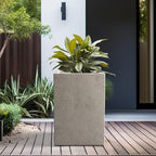 Kante Accent Tall Square Weathered Concrete Planter 16" H, Outdoor - Image 6
