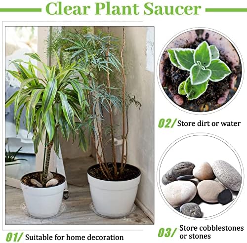 Shellwei 18 Pack 16 Inch Plastic Plant Saucers Extra Large Clear Flower Pot Drip Trays Plants Drip Tray Plant Drainage Tray Plants Saucer Trays for Indoors Outdoors - Image 5