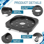 3 Pack 5 Gallon Water Bottle Jug Caddy with Rolling Swivel Casters Wheels, Bucket Dolly Round Rolling Plant Stand Plant Dolly for Heavy Duty Garden Flower Pot Movers Plant Stroller, Black - Image 3