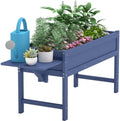 HDPE Raised Garden Bed with Legs, 49x21x27in All-Weather Heavy Duty Planter Box, Outdoor Elevated Garden Bed for Seeds, Herb, Flower, Vegetable (Navy Blue) by BIVODA