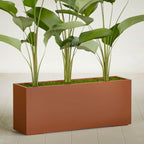 Greenline Leo Tall Rectangular Fiberglass Planter, Outdoor Planter Box - Image 2