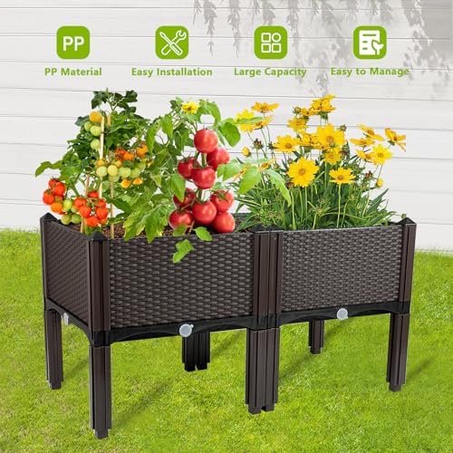 Raised Garden Bed with Legs Planters for Outdoor Plants pots Elevated Garden Boxes Garden Patio Balcony Deck to Planting Flowers Vegetables Tomato and Herbs - Image 3
