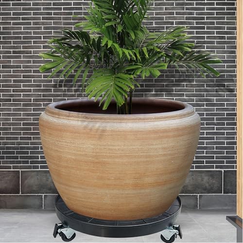 2 PACK 16 Inch Heavy Duty Plant Caddy With 360° Lockable Wheels,500 Lbs Capacity,Outdoor Indoor Rolling Plant Stand With Casters,Black Large Plant Dolly Potted Planter Cart For Big Flower Plant Pots - Image 5
