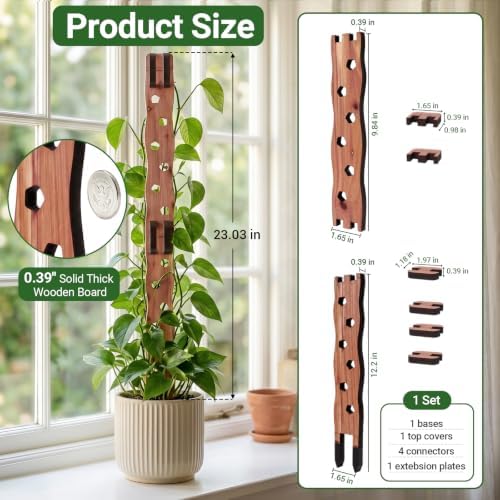 Wooden Extendable Plant Trellis for Potted Plants Indoor, 4 Sets - Image 2