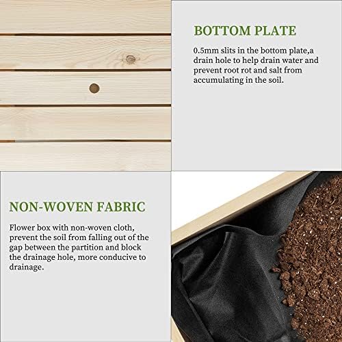 BIRASIL Outdoor Wood Raised Garden Bed, Elevated Reinforced Large Planter Box with Storage Shelf for Vegetable Flower Backyard Patio Gardening Balcony (48”L, Natural Wood) - Image 4