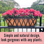 LaLaGreen Outdoor Railing Planter (24 in, 4 Pack) Black Flower Box Holder - Image 5