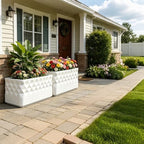 Garden Bed Outdoor, Planter Box with Drainage Holes, Fiberglass Flower Planter for Patio Balcony Vegetable Herb Growing - Image 4