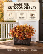 JAKY-Global 20 Stems Faux Fall Flowers for Outdoor Planters,Full & Layered - Image 4