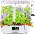 Misting Hydroponic Growing System Kit 15-Pods Indoor Smart Herb Garden Planter with LCD Touch Panel 6L Large Tank for Herb/Vegetables/Flowers/Fruits, Gardening Gifts for Women Men Beginners - White by Zekeson