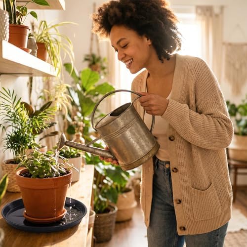 10 Pack Plant Saucer 20 Inches Plastic Drip Trays to Catch Water, Black - Image 6