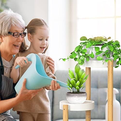3 Tier Plant Stand Indoor, Tall Bamboo Corner Shelf for Multiple Plants - Image 4
