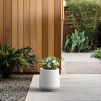 Kante Accent Round Curved White Concrete Planter 13" Dia, Outdoor - Image 6