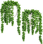 Dahey Mini Macrame Plant Car Accessories and Wall Planters with Fake String of Pearls Plant for Plant Lover Indoor Garden Office Decor - Image 5